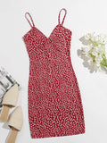 SHEIN VCAY Surplice Neck Ditsy Floral Slip Dress