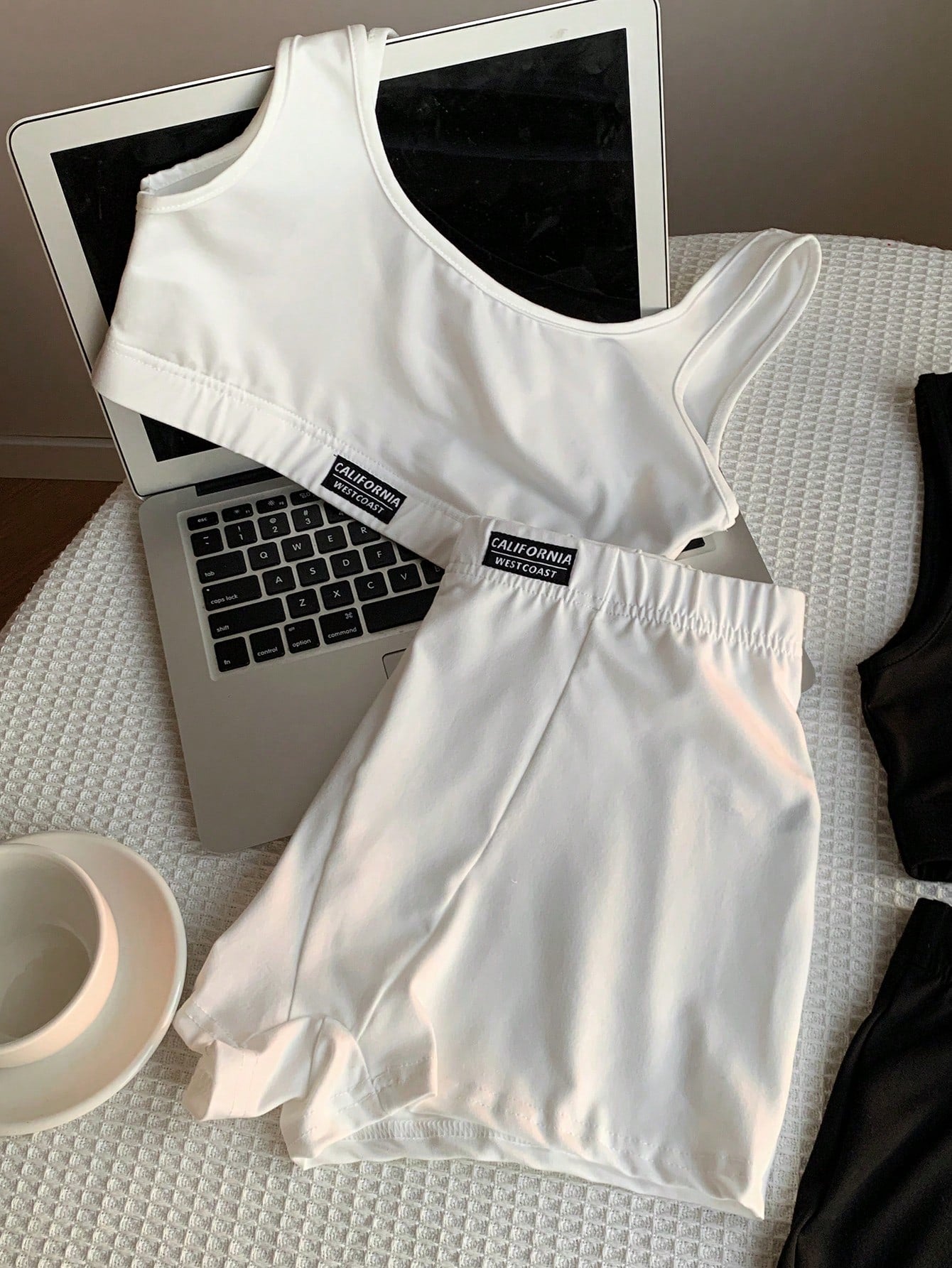 Comfortcana Women Summer  2pcs , 2 Sets white and black