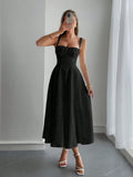 Women's Elegant Sexy Backless Ruched Tie-Waist Dress