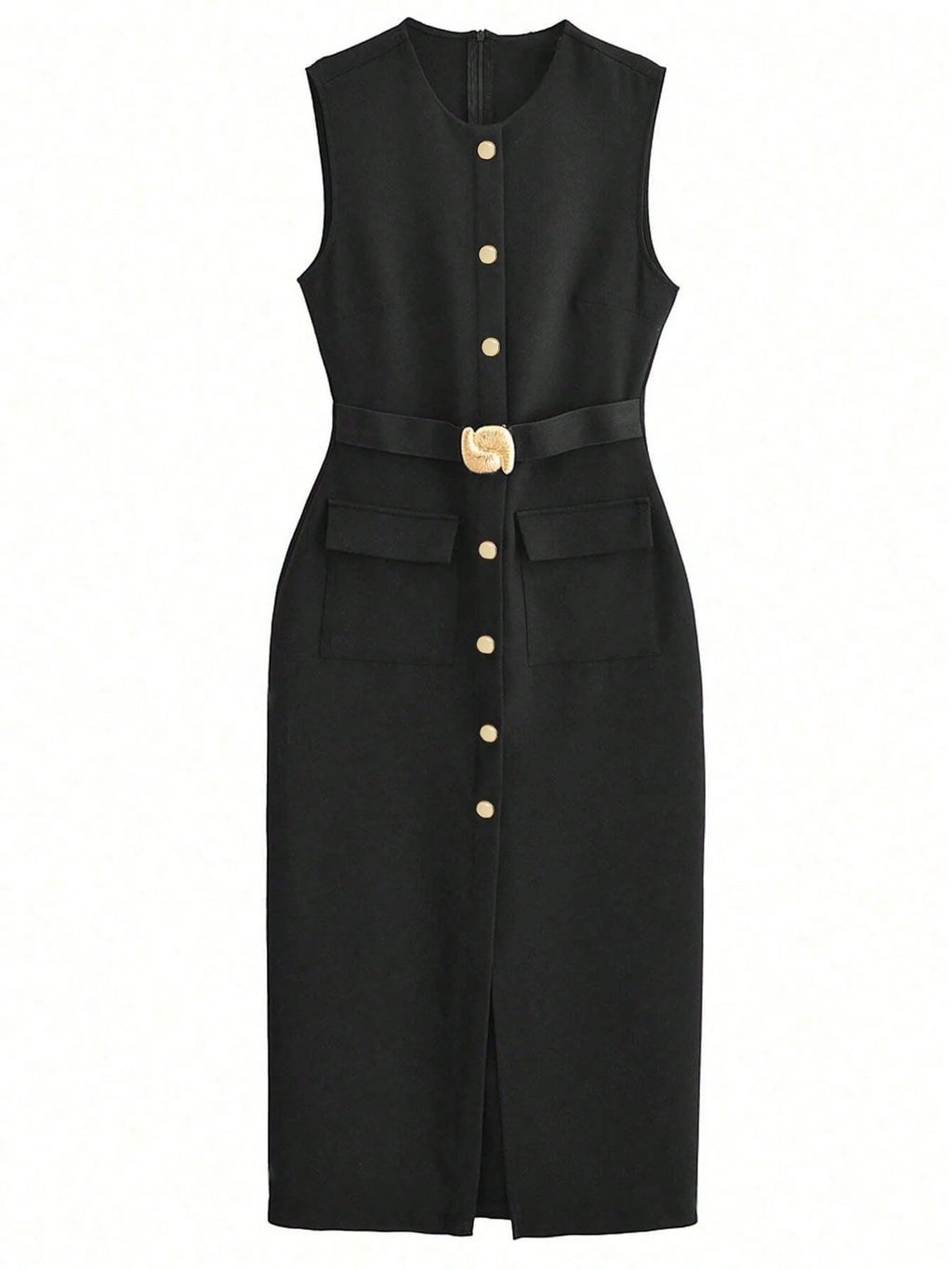 Women's Sleeveless Belted Dress