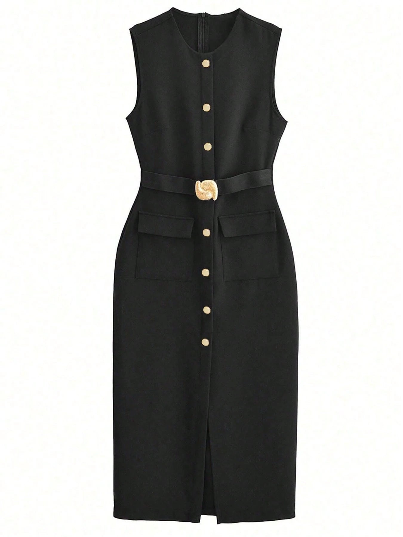 Women's Sleeveless Belted Dress