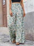 Women's High Waist Floral Chiffon Wide Leg Loose Pants