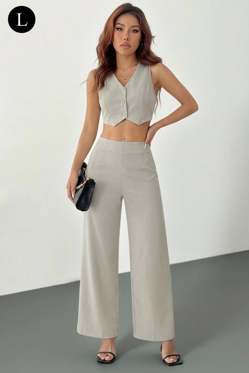 SHEIN PETITE Casual Versatile Solid Color Straight Leg Pants ,Petite Women