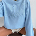 Women for Sweatshirt Letter Embroidery Drop Shoulder Sweatshirt Women for Sweatshirt