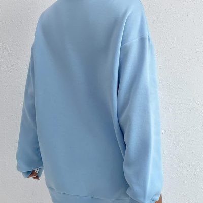 Women for Sweatshirt Letter Embroidery Drop Shoulder Sweatshirt Women for Sweatshirt