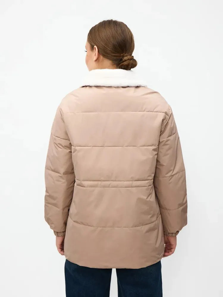 demi-season  jacket with drawstring - L