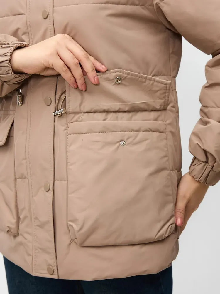demi-season  jacket with drawstring - L