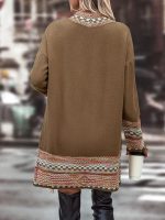 Women's Fall/Winter Cardigan Coat with Drop Shoulders - XL