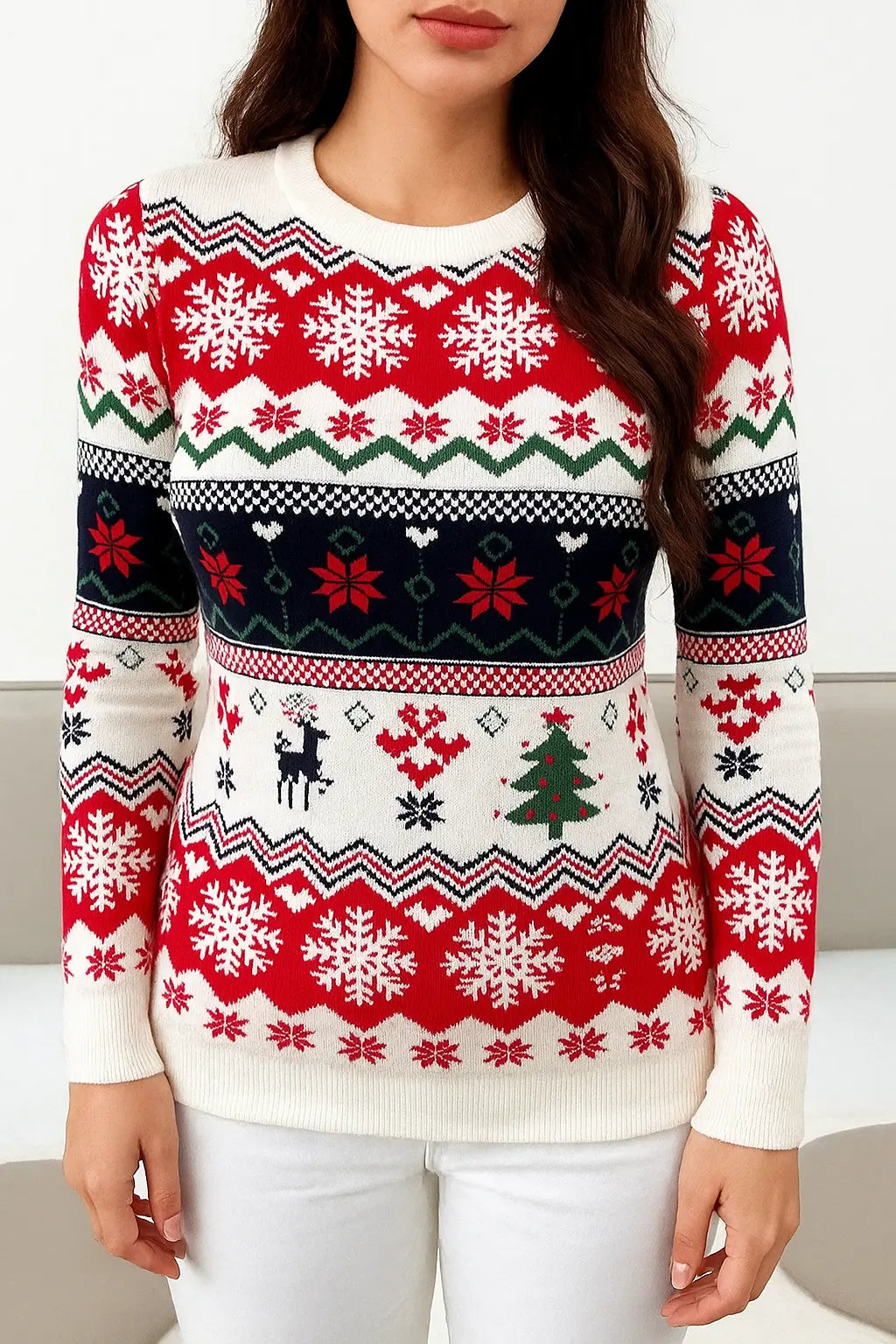 RebelGame Christmas Pattern Sweater - M