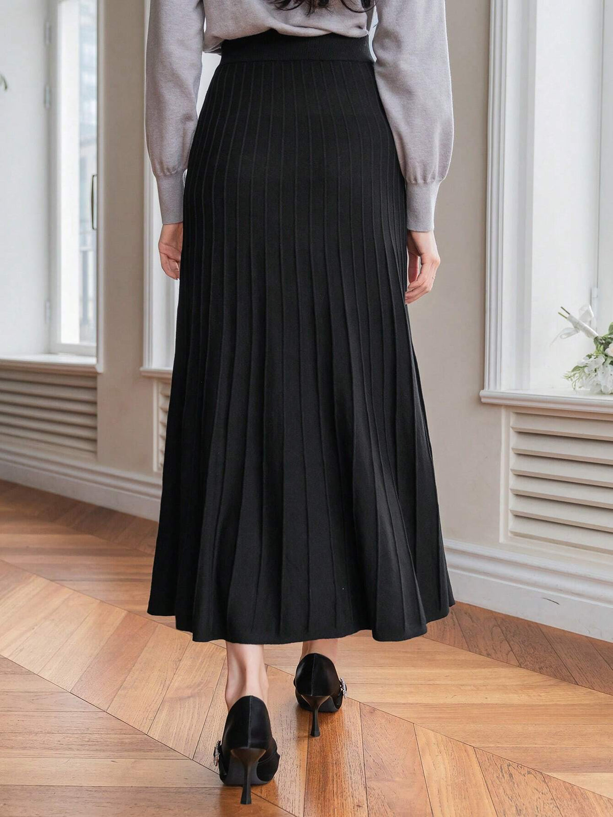 Premium Women Solid A Line Skirt - Small