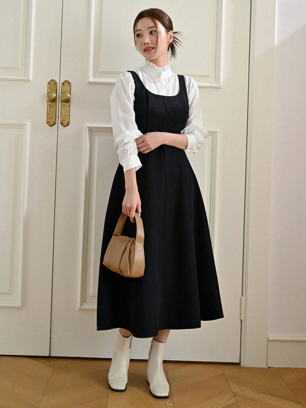 Vestido overol unicolor sin camisa dress - M