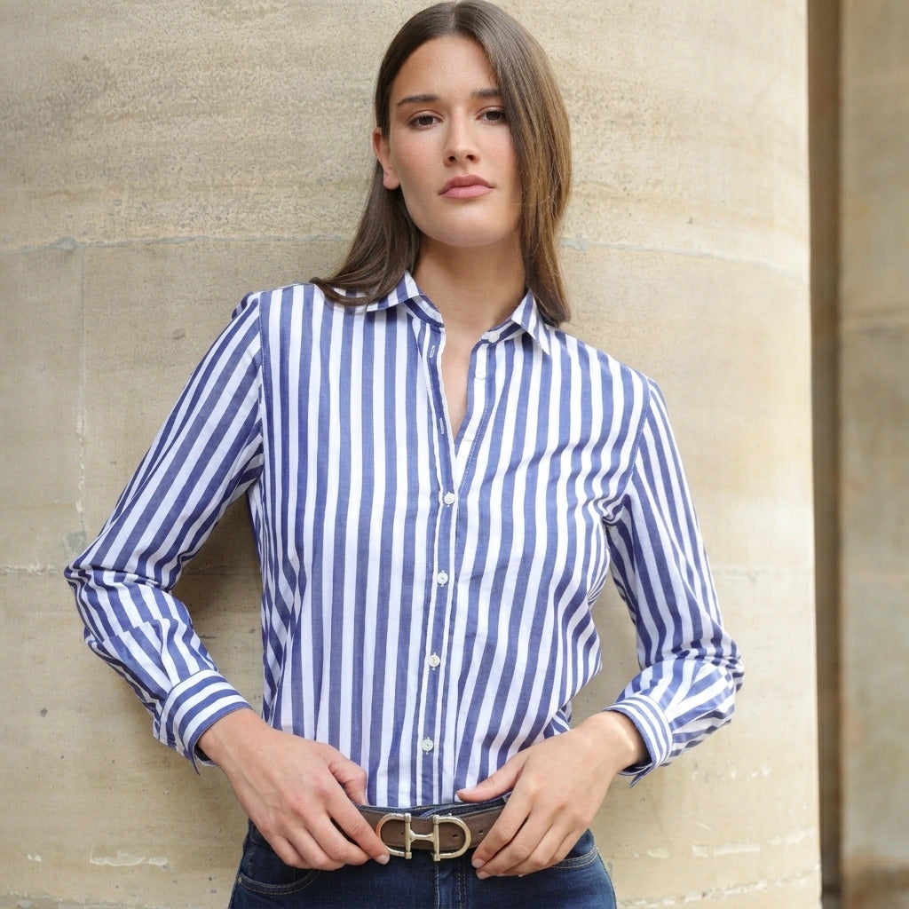 cotton blouse - Navy stripe