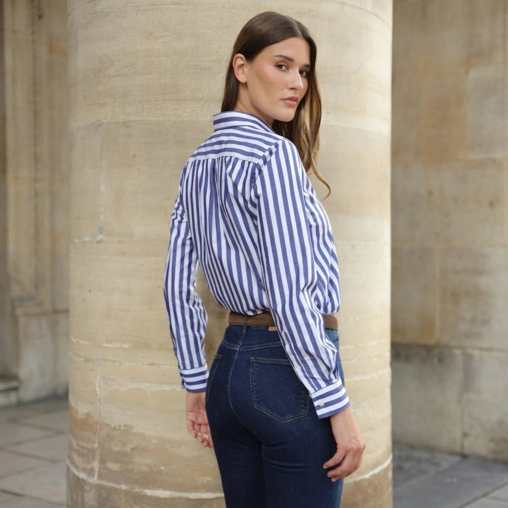 cotton blouse - Navy stripe