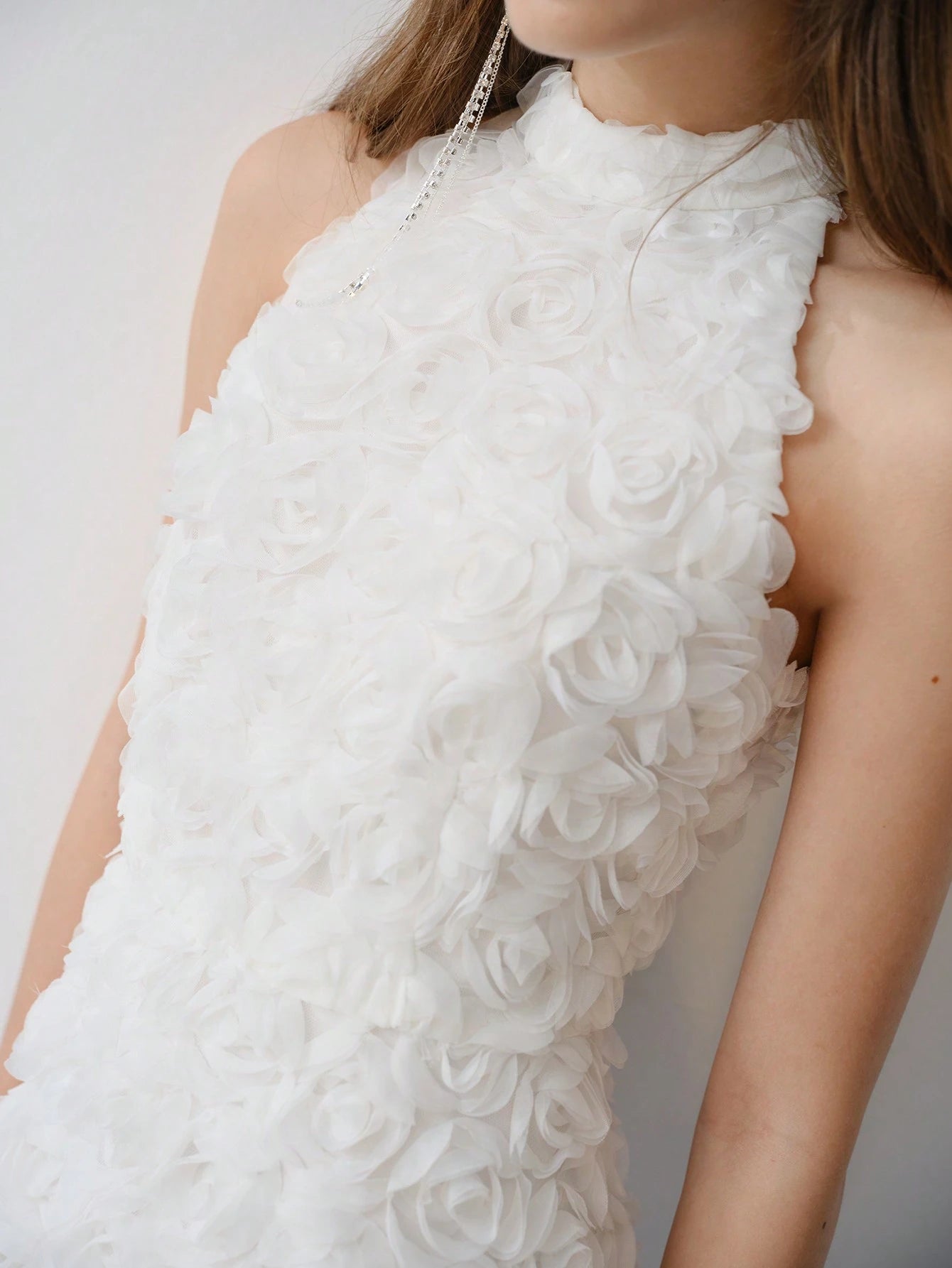 MOTF STUDIO MESH FLORAL APPLIQUED HALTERNECK DRESS,VALENTINE'S DAY OUTFIT,SPRING/SUMMER