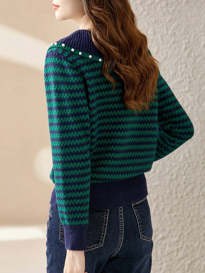 Women Striped Cardigan - XL