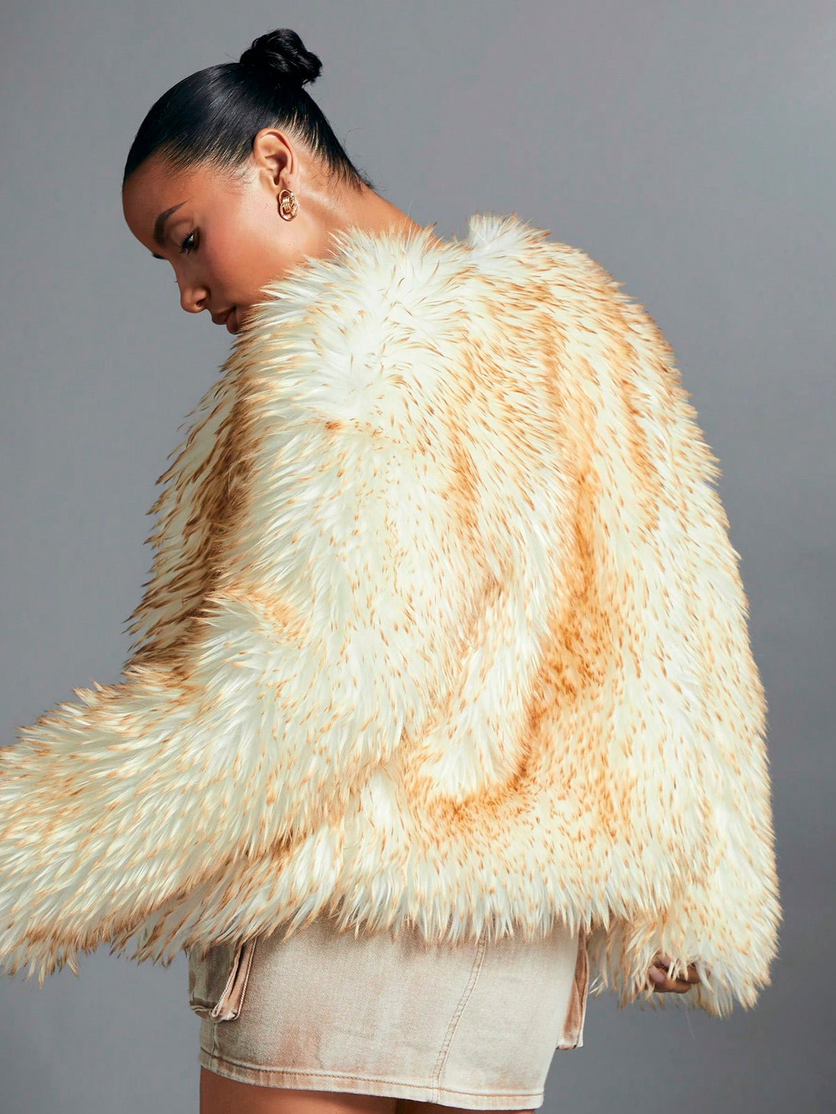 Christmas Open Front Fuzzy Coat - Small