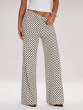 Women's Colorful Striped Low Waist Loose Wide Leg Pants