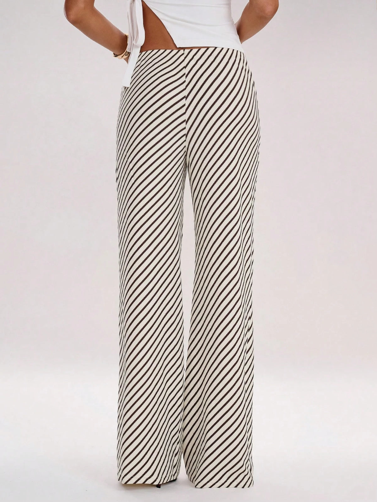 Women's Colorful Striped Low Waist Loose Wide Leg Pants