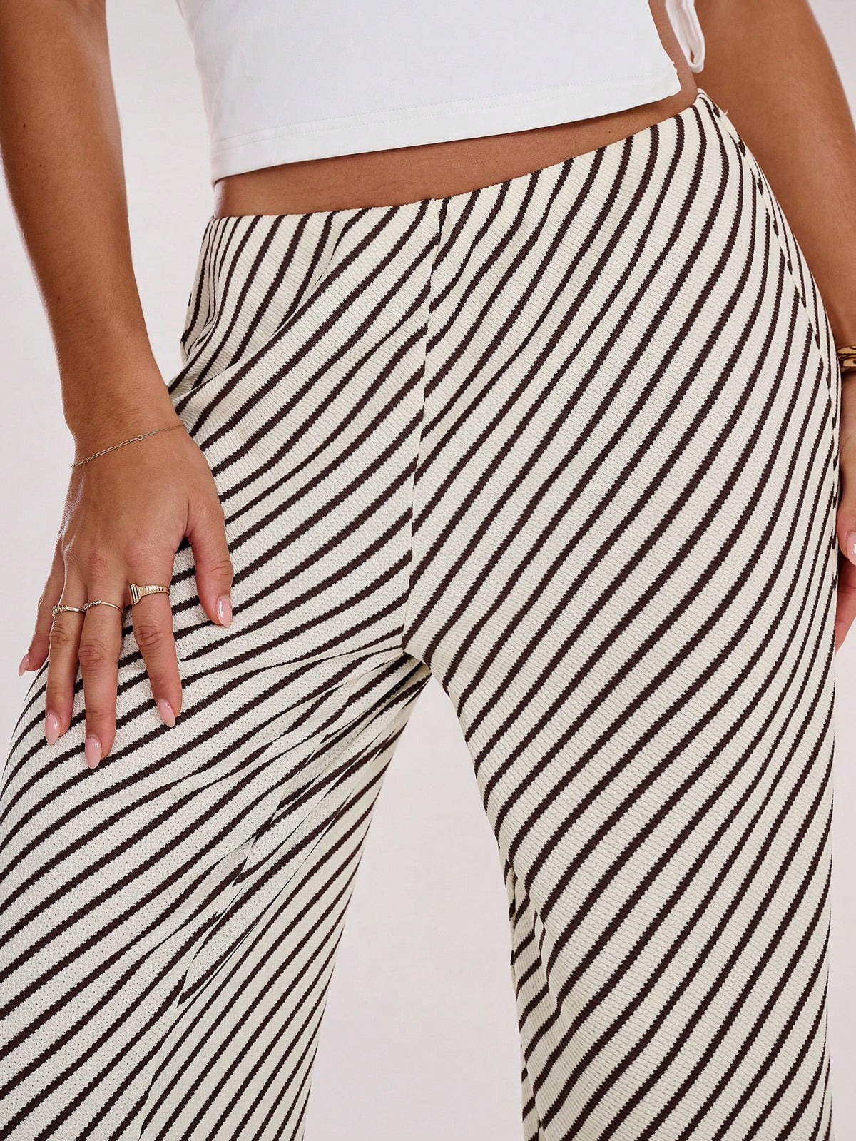 Women's Colorful Striped Low Waist Loose Wide Leg Pants