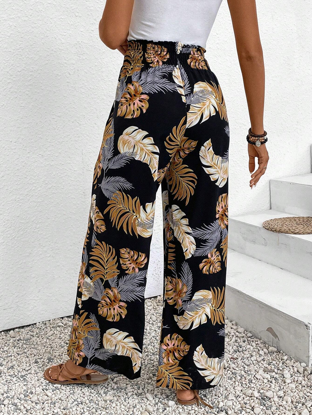 SHEIN Frenchy Women's Tropical Printed Vacation Long Pants