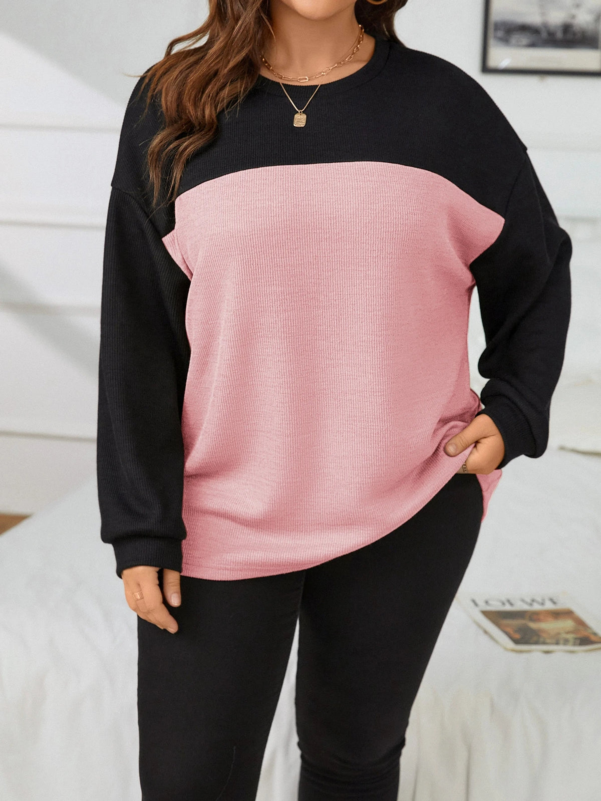 SHEIN Privé T-shirt bicolore - 1XL