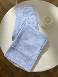 Spring/Summer New Striped Bow Decor Casual Wide-Leg Pants