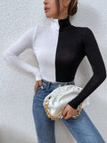 Two Tone Turtle Neck Tee - M