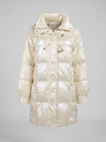 Pearl Cream Longline Puffer Coat