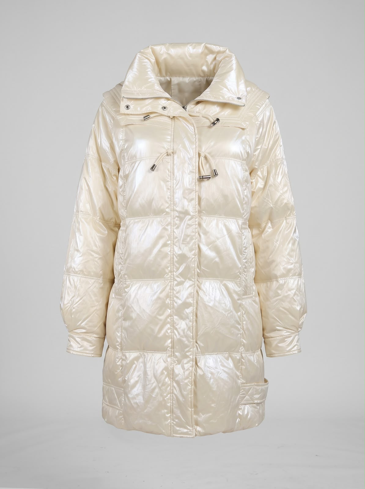 Pearl Cream Longline Puffer Coat
