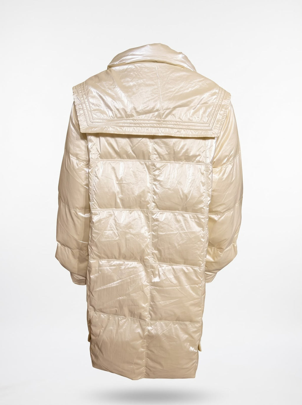 Pearl Cream Longline Puffer Coat