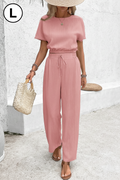 SHEIN Frenchy Women's Pants Set Loose Texture Solid Color Casual Two Pieces Suit