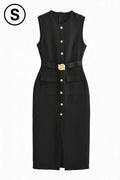 Women's Sleeveless Belted Dress