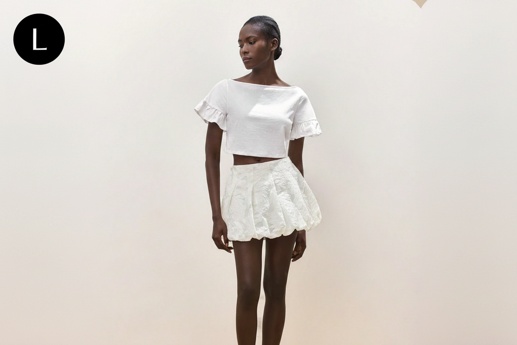 Maija Women's White Floral Ruffle Skort