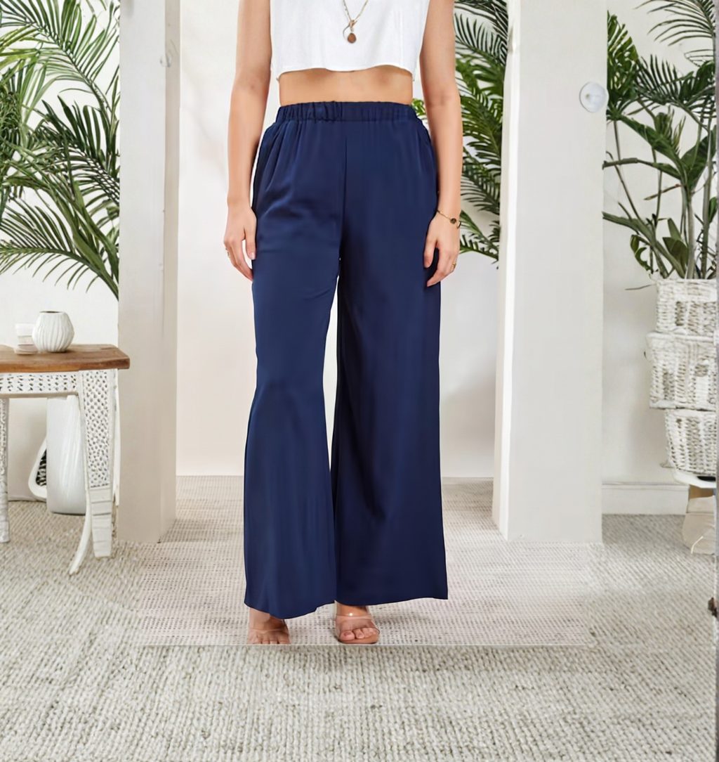 Shein Full Length Elasticated Waist Slit Hem Pants