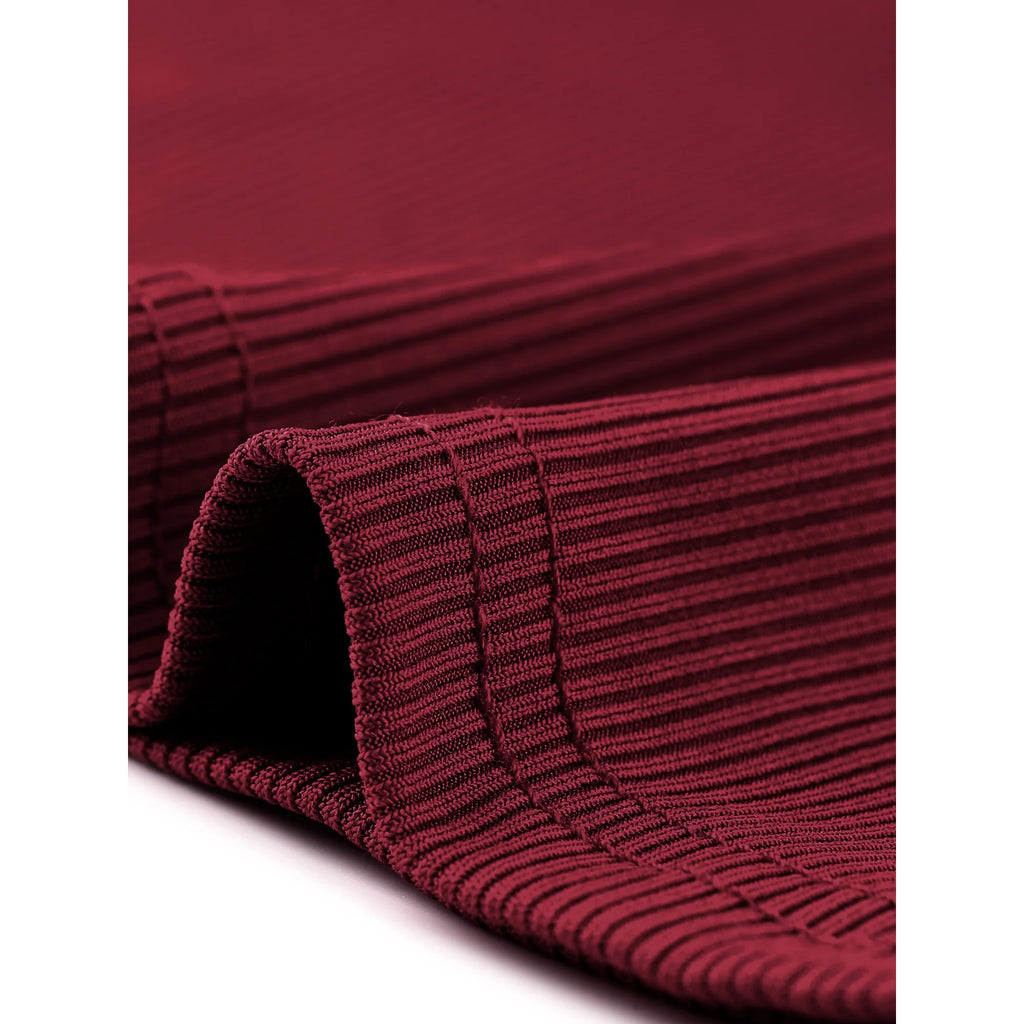 Agnes Orinda Women' s Blouses Half Zip Up Long Sleeve Ruffle Shirts Solid Tops 2X Burgundy - 2XL