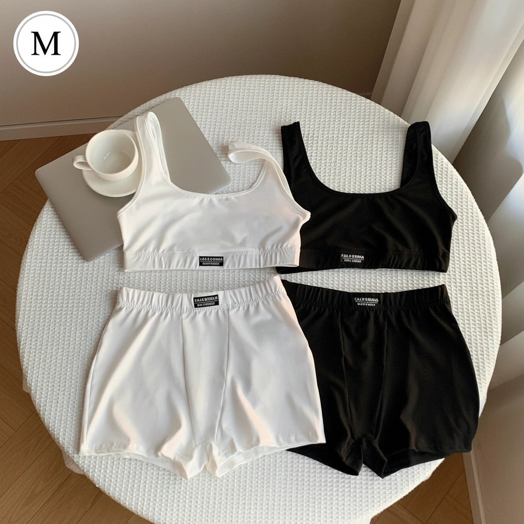 Comfortcana Women Summer  2pcs , 2 Sets white and black