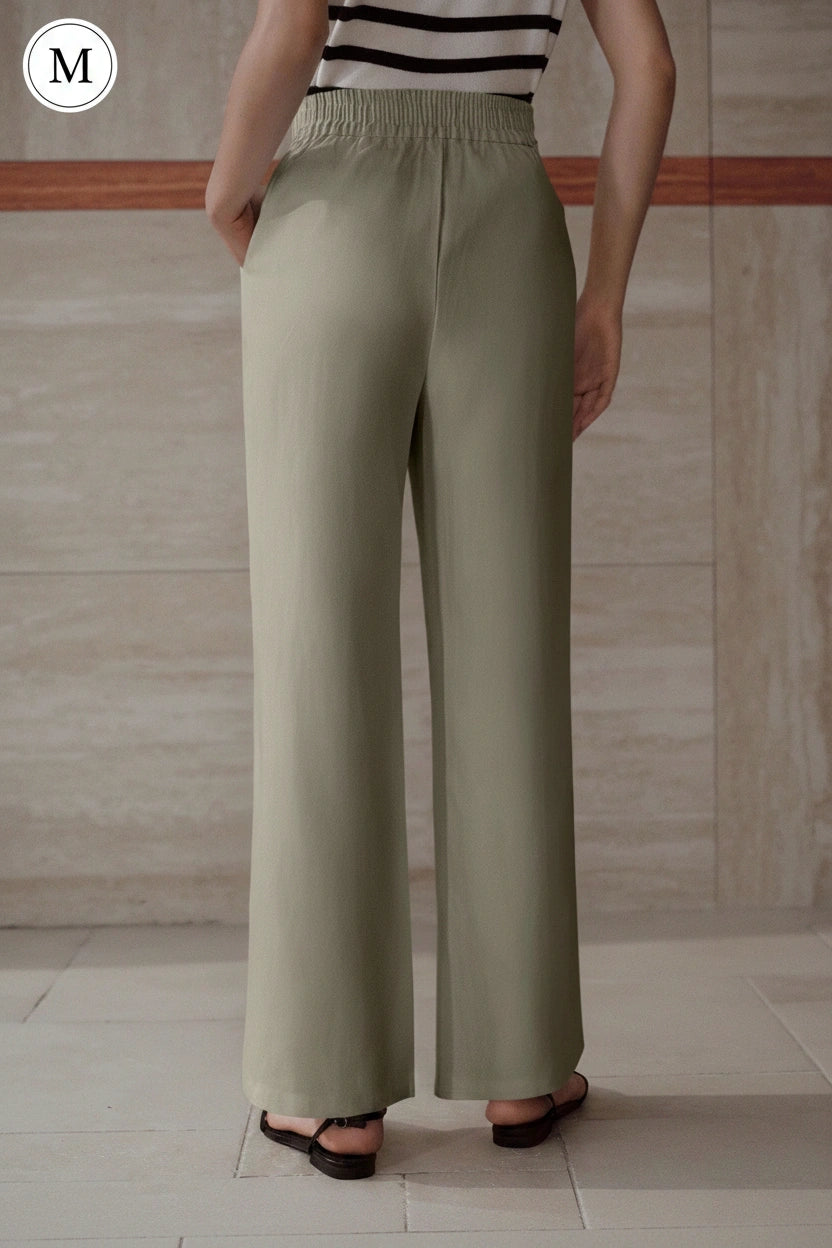 MOTF PREMIUM DRAWSTRING WAIST FOLD PLEATED PANTS