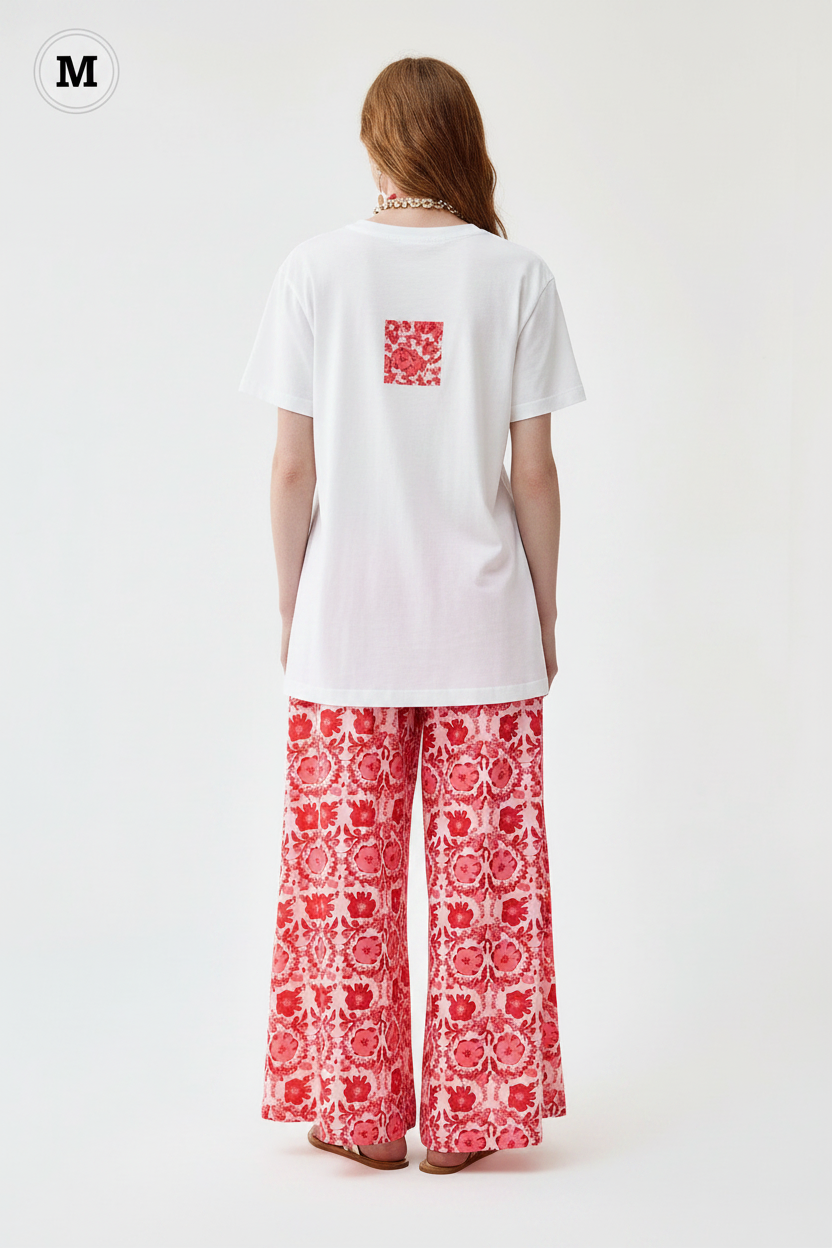 Floral Palazzo Pants Back View - Size M