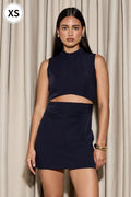AiiRZ Sleeveless Mock Neck Cut-Out Mini Dress