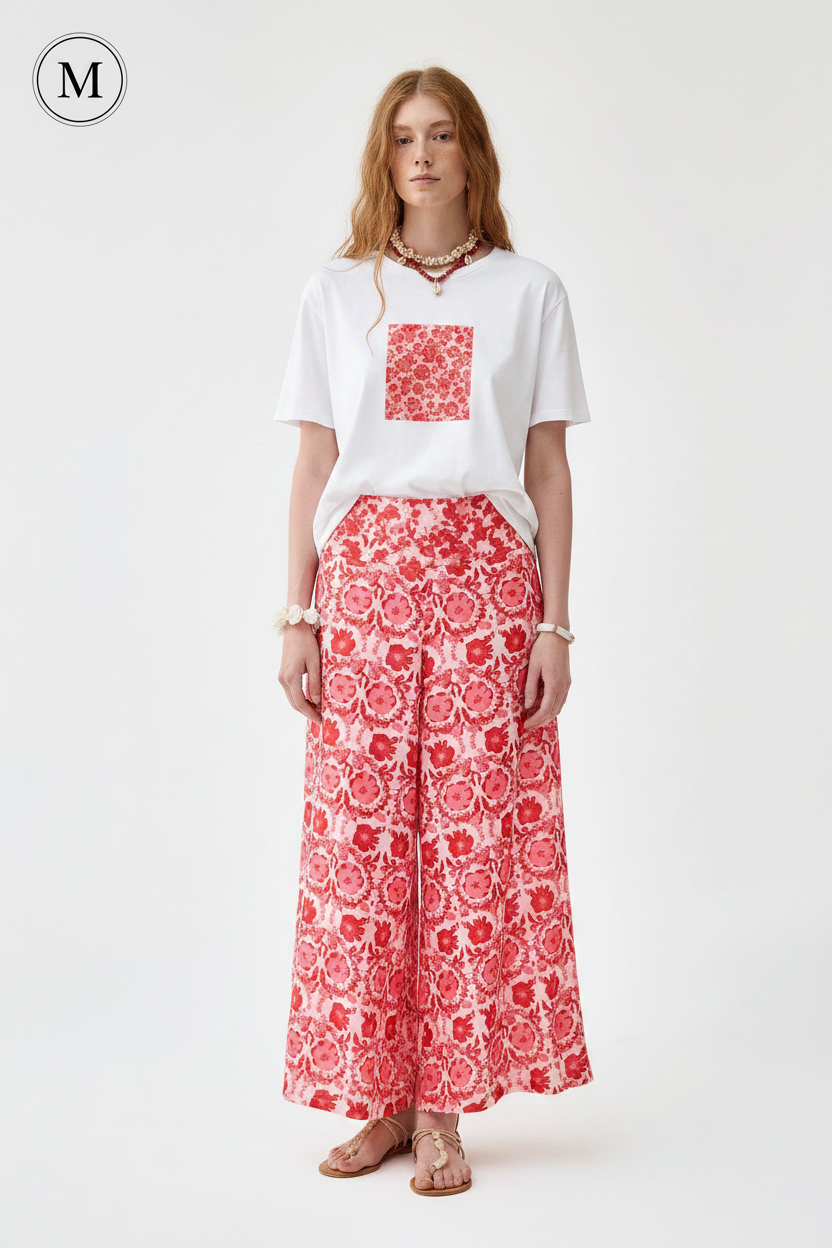 Floral Palazzo Pants Front - Size M