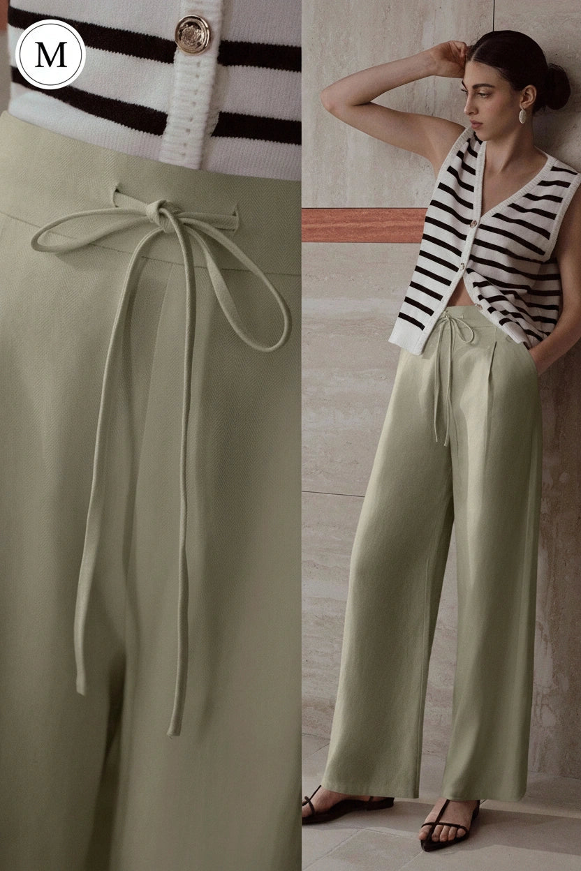 MOTF PREMIUM DRAWSTRING WAIST FOLD PLEATED PANTS