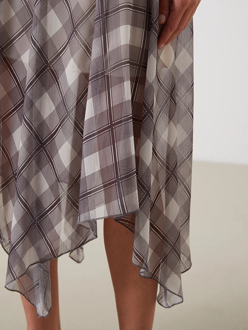 Waist Zipper Plaid A-line Skirt