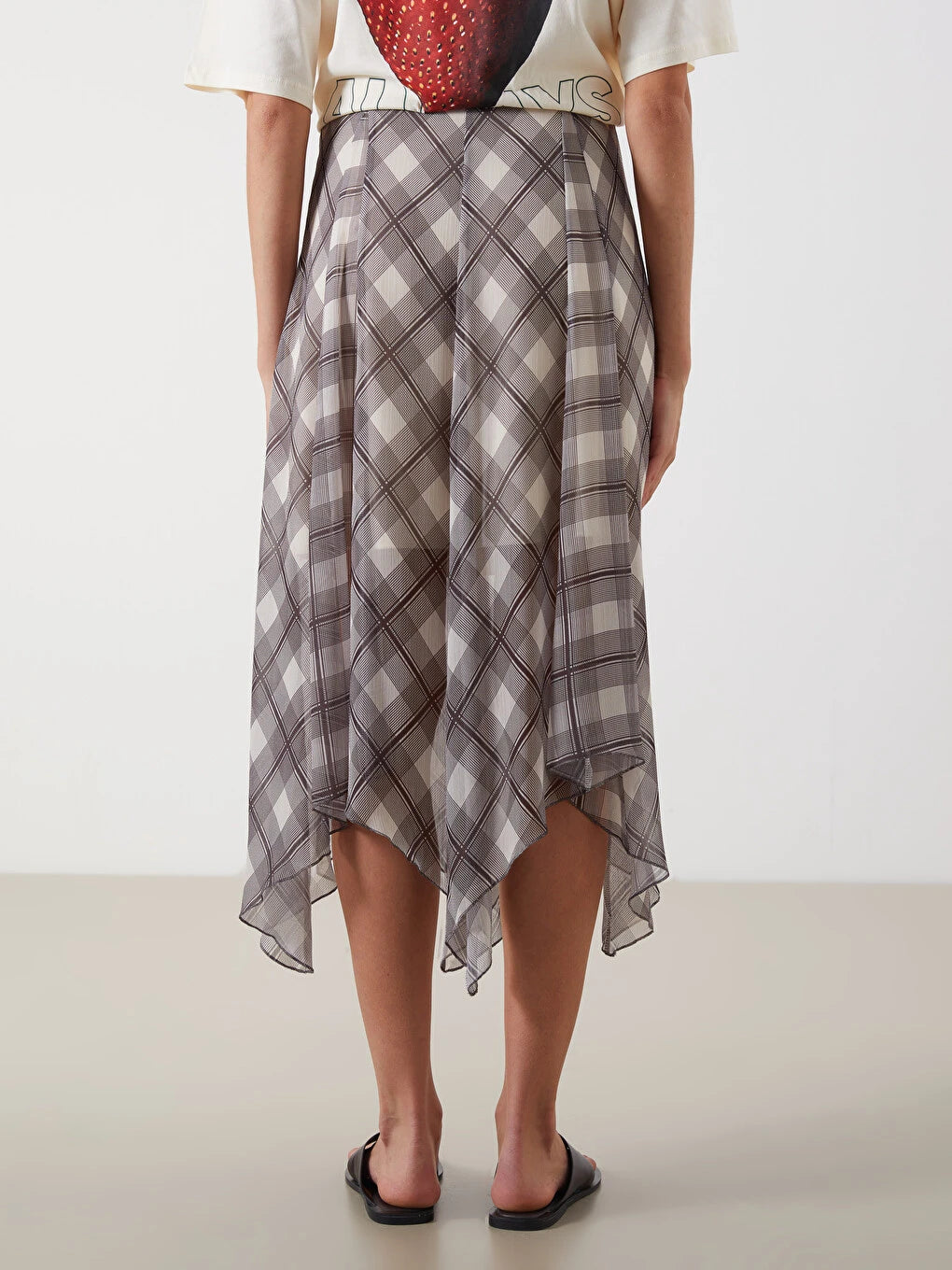 Waist Zipper Plaid A-line Skirt