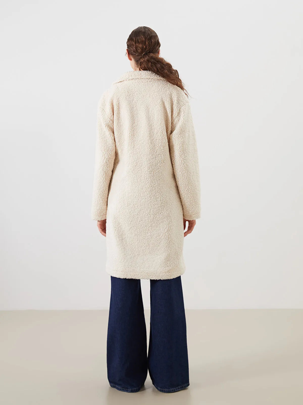 Modest Double Breasted Women's Plush Overcoat - XL