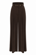 Silk Tuck Pant (Bitter Chocolate)