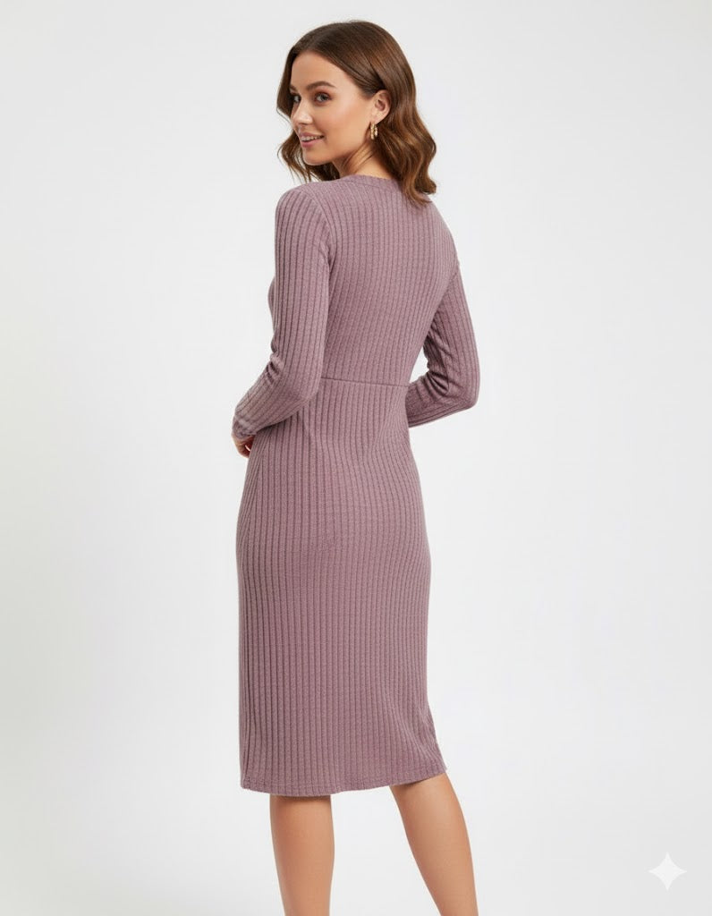 Clasi Women's Solid Color Wrap Dress - M
